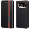 Shantime Custodia Flip in Pelle PU Bicolore con Chiusura Magnetica Invisibile Compatibile con Ulefone Armor 27T Pro, Cover Elegante e Protettiva (Nero)