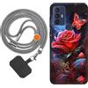 vingarshern Cover TCL 30E Custodia in Silicone Sottile,TCL 30E Cover Antiurto Con Motivo,TCL 30E Case Silicone Con Catena/Cordino per Cellulare,Modèle*09