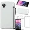 ebestStar - Cover Compatibile con LG Nexus 5 E980 Custodia Protezione S-Line Silicone Gel TPU Morbida e Sottile +Penna +3 Pellicole plastica, Bianco [Apparecchio: 137.84 x 69.17 x 8.59mm, 5.5'']