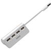 Nilox, Hub USB a 4 Porte, Hub USB 2.0 con Base Antiscivolo, con 4 Ingressi e Velocità di Trasferimento di 480 Mbps, Installazione Immediata Plug&Play, Alluminio