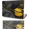 FFBOFFC Custodia Compatibile con MacBook Pro 13 Pollici 2015 2014 2013 2012 Modello A1502 A1425 con Retina Display, Plastica Rigida Protettiva Case Cover & Tastiera Cover, Oro Nero