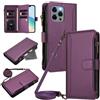 FANFO Borse Tracolla Cover per ZTE Blade A76 5G, Scomparto con cerniera Pelle Flip Custodia per Telefono, Portafoglio Multifunzione Porta Custodia. Purple