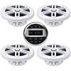 PIMAR marine equipment PIMAR Kit stereo con casse bianche radio bluetooth accessori barca gommone nautica (4 CASSE)