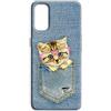 Mixroom - Cover Custodia Back case In TPU Silicone Morbida Per Oppo A96 4g (No 5g) Fantasia Gattino nel Taschino L1153