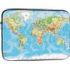DMORJ Mappa del mondo Custodia portatile antiurto per computer portatile, viaggio d'affari, viaggio, scuola, ufficio, per uso quotidiano.