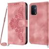 Netany Cover per OPPO A74 5G / A93 5G / A54 5G con Cordino, Flip Portafoglio Magnetica Custodia in Pelle, [2 Porta Carte][Chiusura Magnetica],Custodia Libro Antiurto Cover con Laccio (Rosa)