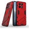 ESTH® Custodia per Xiaomi Poco X6 Pro 5G/Redmi K70E con Supporto [Compatibile con Supporto Magnetico per Auto] Cover Paraurti PC + TPU, Rosso
