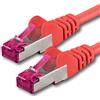 1aTTack.de 20m - rosso - 1 pezzo - Rete Cavi Cat6a S-FTP CAT 6a doppia schermatura - certificato GHMT PIMF 500MHz / 7 CU rame non contiene alogeni compatibile con CAT5e CAT6 CAT7 CAT8 10000 Mbit/s