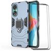 ESTH® Custodia per Oppo A78 4G con 2 Pezzi Pellicola Protettiva, 360° Rotante Staffa [Compatibile con Supporto Magnetico per Auto], Cover Paraurti PC+TPU, Blu