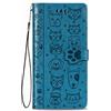 Fertuo Cover per Xiaomi Redmi 15 4G, Custodia Portafoglio a Libro in Pelle Flip Case con Porta Carte, Chiusura Magnetica e Stand [Disegni di Gatto Cane] Interno Silicone Antiurto, Blu