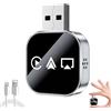 Fokayo Adattatore 3 in 1 Kivont, Adattatore per auto 3 in 1 Kivont, Dongle CarPlay wireless aggiornato al 2026 con WiFi 2,4/5 GHz e Bluetooth 5.0, Plug and Play (for iPhone)
