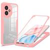RonRun Cover per Oppo A5 Pro 5G, 360 Gradi Antiurto Custodia con Protezione Schermo Integrata Trasparente Rugged TPU Bumper Doppia Protettiva Cover per Oppo A5 Pro 5G - Rosa