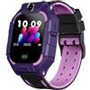 VBESTLIFE smartwatch per bambini, ragazzi e ragazze, impermeabile per bambini con chiamata bidirezionale, touch screen, fotocamera, gioco matematico, sveglia, per bambini dai 3 ai 12 anni e (viola)