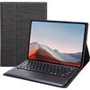 Bueuwe Custodia con Tastiera per Microsoft Surface PRO 7 (2019/Surface PRO 6 (2018) / Surface PRO 5 (2017)/ Surface PRO 4 (2015) 12,3 Pollici, Tastiera Bluetooth Rimovibile,Black with touchpad