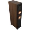 Klipsch RP-6000F II Altoparlante da terra con tromba Tractrix ibrida 90° x 90°, tweeter da 1, woofer da 6,5 e opzioni di integrazione Dolby Atmos per il suono Home Theater in noce