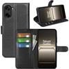 Fertuo Cover per Oneplus Nord CE 5, Custodia Portafoglio Cover a Libro in Pelle Flip Case Sottile con Silicone Bumper, Fibbia Magnetica, Porta Carte e Kickstand, Nero