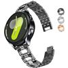 DEALELE Compatibile con Samsung Galaxy Watch 6/6 Classic / 5/5 PRO / 4/4 Classic / 3 41mm / Active 2, Cinturino di Ricambio 20mm Diamante Strass Metallo per Huawei GT2 42mm / GT3 42mm, Nero