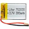 Liter energy battery Batteria 752030 LiPo 3.7V 380mAh 1.406Wh 1S 5C Liter Energy Battery per l'elettronica Ricaricabile Telefono Portatile Smartwatch Orologio GPS - Non adatto per Radiocomando 32x20x8mm (380mAh|752030)