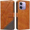 XINNI Cover per Oppo A40m Custodia, Cellulare Libro Antiurto Flip Pelle PU/TPU, Portafoglio Flip Magnetica Case, Marrone