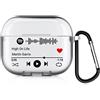 UOKIIYUA Custodia personalizzata AirPods 2 lati per Apple AirPods di 3a generazione 2021, Music Style Cover con codice Spotify scannerizzabile, confezione regalo personalizzata (semitrasparente)