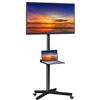 Yaheetech Supporto TV da Pavimento Porta TV con Ruote e Altezza e Angolo Regolabili Carrello per Schermi Plasma LCD LED 23-60 Pollici Fino a 25 kg Vesa 400 X 400 mm