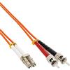 InLine® 22364 Cavo Bretella Fibra Ottica Duplex, LC/ST 50/125µm, OM2, 15M Nero