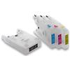 vhbw cartucce vuote ricaricabili multicolore compatibile con Brother MFC-J6710, MFC-J6710DW, MFC-J6510DW stampante CISS (compatibile, confezione da 4)