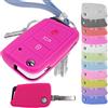 mt key Coperchio della chiave dell'auto Coperchio protettivo in silicone pink compatibile con Golf 7 Polo 6C Seat Ateca Arona Leon Octavia Superb Kodiaq Chiave pieghevole a 3 pulsanti