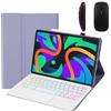 GUPENAA Custodia con Tastiera per Lenovo Tab M10 Plus di Terza Generazione (2022) 10,6 (TB-125FU), 7 Colori Retroilluminati, Tastiera Bluetooth Wireless Rimovibile Magnetica con Mouse,Viola