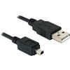 DeLOCK Camera cable USB-B mini 4pin > USB-A 1,5m male-male cavo USB Mini-USB B USB A Nero