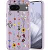 Guxira Cover Protettiva per Google Pixel 8A, Carino Floreale Design Custodia Antiurto Silicone Cover Antipolvere Protettiva Case per Google Pixel 8A - Vite Fiorita