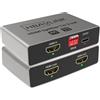 HBAVLINK Splitter HDMI 1 Ingresso 2 Uscite 4K 60Hz - EDID-Clone HDCP2.2, HDR, Dolby Atmos, Dolby Vision - Compatibile con Firestick 4k Max, PS3/PS5 & Elgato HD60s/x/Pro, Apple TV 4K, Retrotink, Roku Stick