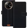 ESACMOT Custodia Portafoglio in Pelle Compatibile con Doogee Fire 7 Flip Cover con Porta Carte e Supporto, Chiusura Magnetica, Custodia Folio Antiurto (Nero)