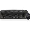 Ewent Tastiera e Mouse Kit EW3123, Layout Italiano,Qwerty, Mouse Ottico Ergonomico, 9 Tasti Multimediali per Accesso Rapido, Connessione USB.