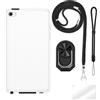 ESACMOT ESCAMOT [4 in 1] Custodia Compatibile con iPod Touch 4 con Lanyard, Cinturino da Polso e Anello, Cover Anti-Caduta Kit da Viaggio Sicuro (set nero)