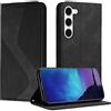 Fatcatparadise Cover per Samsung Galaxy S23 Plus, Custodia Samsung S23 Plus, Cover a Libro Wallet in Pelle Protettiva Portafoglio Chiusura Magnetica Flip Telefono Case per Galaxy S23 Plus (Nero)