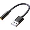 fxwtich Convertitore audio audio stabile trasmissione dati USB a 3,5 mm computer portatile desktop scheda audio pratico nero 1M