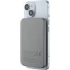 Qualo Power bank da 5000 mAh, 20 W, senza fili, mini induzione, ricarica rapida, compatibile con iPhone e Samsung, grigio, compatta