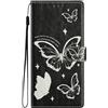 BLOTECH Custodia per Samsung Galaxy S23 FE Cellulare Case Elegante Case 3D Lisciocon PU Leather Cavalletto, Portabiglietti,Chiusura Magnetica,Custodia Farfalla Bianca Pattern per Samsung Galaxy S23 FE