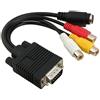 rosenice - Cavo adattatore/convertitore VGA con 3 porte RCA e 1 cavo S-video per dispositivi AV
