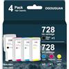 OGOUGUAN Cartuccia d'inchiostro 728 da 130 ml, compatibile con HP DesignJet T730 e T830 e testina di stampa HP 729 DesignJet (4-Pack)