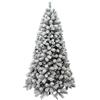 BAKAJI Albero di Natale Super Folto Pino Innevato con Base a Croce in Metallo Pieghevole di Altissima Qualità, Montaggio Facile con Rami a Innesto (Bianco, 240 cm)