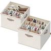 SONGMICS Organizer Scarpe, Ciascuno per Fino a 16 Paia, Scatole Contenitori Scarpe, Divisori Regolabili, Impilabile, Coperchio Trasparente, per Armadio, Set di 2, Beige Cappuccino LSP622LH01