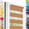 Estika Tenda a rullo giorno e notte senza forare - 60 x 220 cm - Crema di noci - per interni, tessuto a doppio strato, semi-trasparente, fissaggio a morsetto (Klemmfix), protezione solare