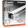 Eurocali 1x Profilo da 2 metri (2mt) in Alluminio grigio per Strisce LED Schermatura Opaca ingombro max striscia led 12.5mm - 17.2 x 14.4