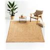 carpetfine Tappeto di Iuta Nele Beige 250x250 cm | Tappeto moderno per soggiorno e camera da letto