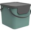 Rotho Albula Sistema di Separazione dei Rifiuti per la Cucina, Plastica (PP) senza BPA, Verde Scuro/Grigio (Antracite), 40 L, 40.0 x 35.8 x 34.0 cm