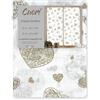 Tex family Coppia TENDINA a vetro Cuore Beige larga cm. 60 da Finestra e da Porta - COPPIA (2 TELI) CM. 60X240