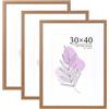 Baoee Cornice marrone 30 x 40 cm con supporto, set di 3, cornice per foto con vetro acrilico, cornice per poster, certificati, autoportante e montabile a parete