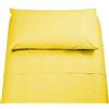 Lenzuola DEMONA SPEDIZIONE GRATUITA SET COMPLETI DI LENZUOLA 100% COTONE SINGOLO TINTA UNITA VARI COLORI SOTTOSOPRA + FEDERA OFFERTA (GIALLO)
